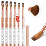 6pcs Bronze Gold Acrylic Brush Size 4/6/8/10/12/14