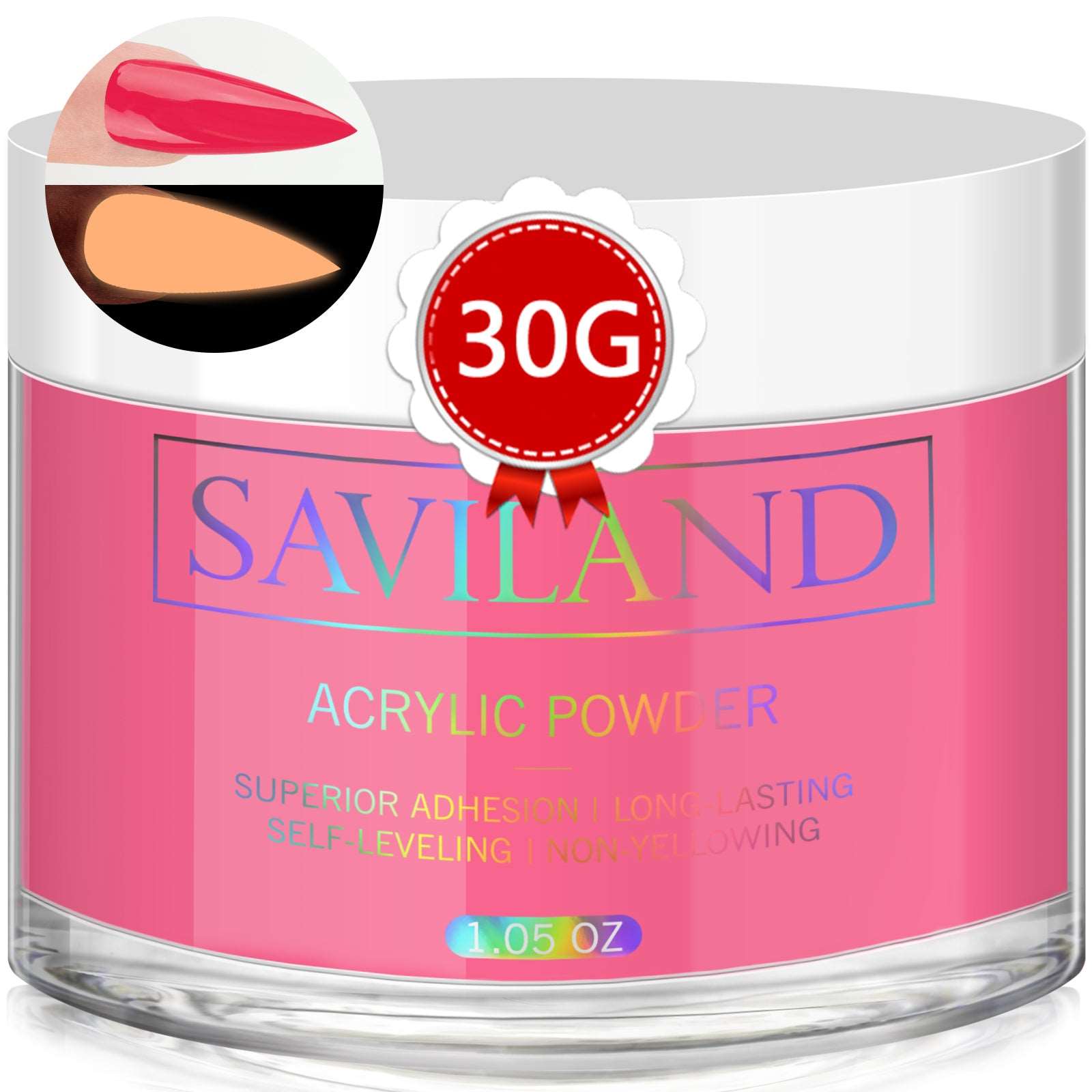 Saviland Acrylic Powder - Glow in The Dark Acrylic Powder 10 Colors NA