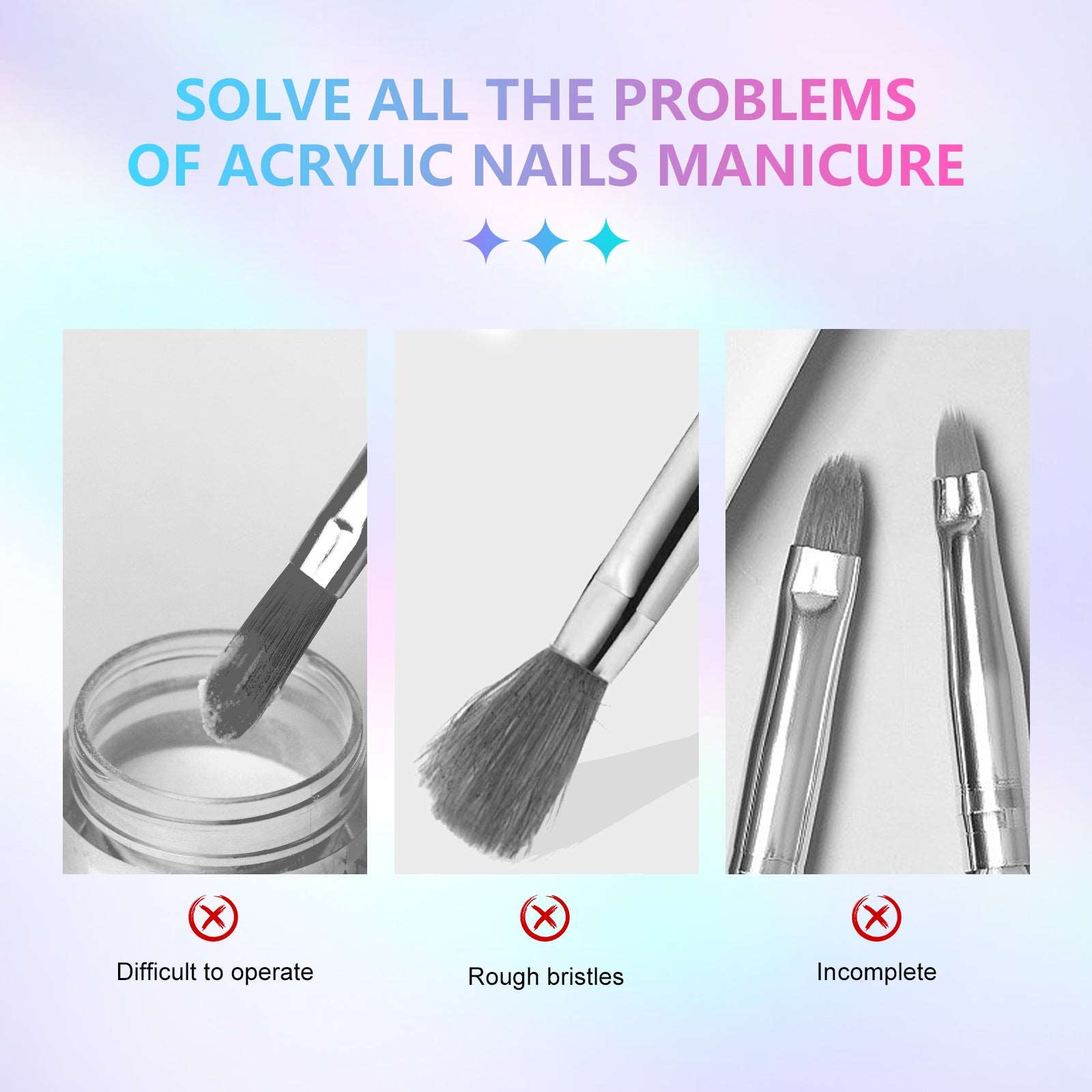 Saviland Acrylic Nail Brush for Nails: 5PCS Professional Nail Brushes for  Acrylic Application Size 6/8/10/12/14 Acrylic Powder Nail Kit Manicure  Tools
