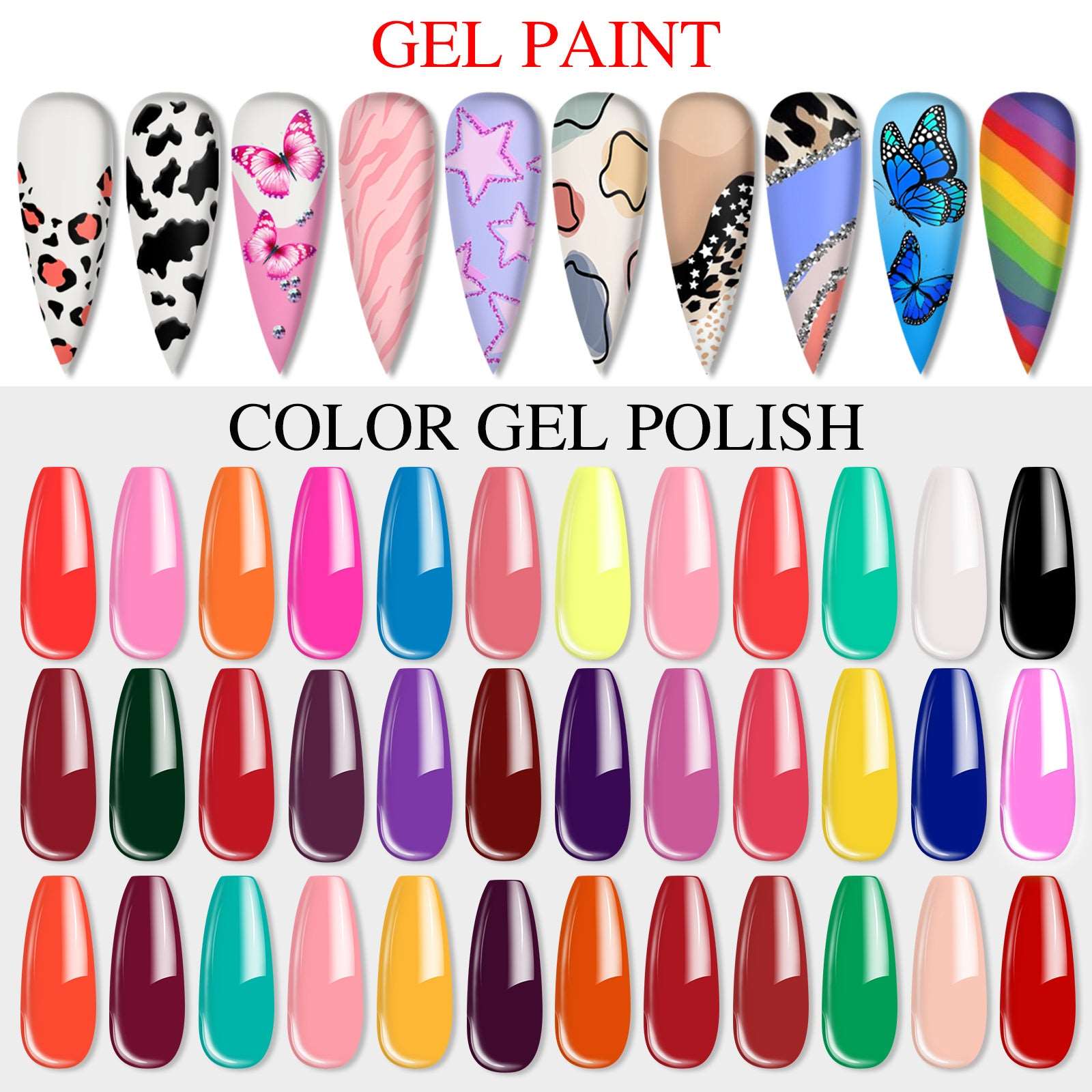 SAVILAND 30ml 12 Classic Cool and Warm Colors Airbrush Gel Nail Polish Set  with Fine Mist Nail for Color Spray Perfect Nail Polish Nail Art Design