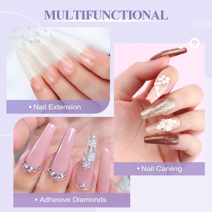 Acrylic Nail Kit for Beginner – 15g Clear/White/Pink