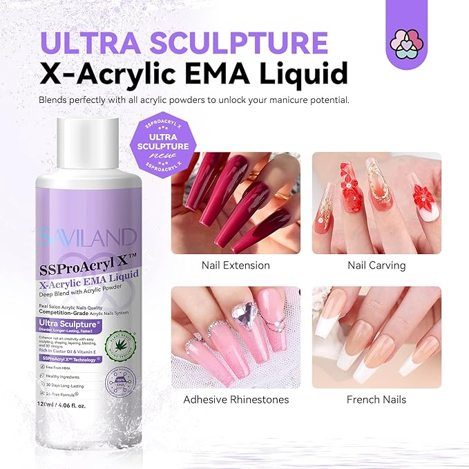 SSPro Acryl X™ 120ml Acrylic Nail Liquid - Saviland Official