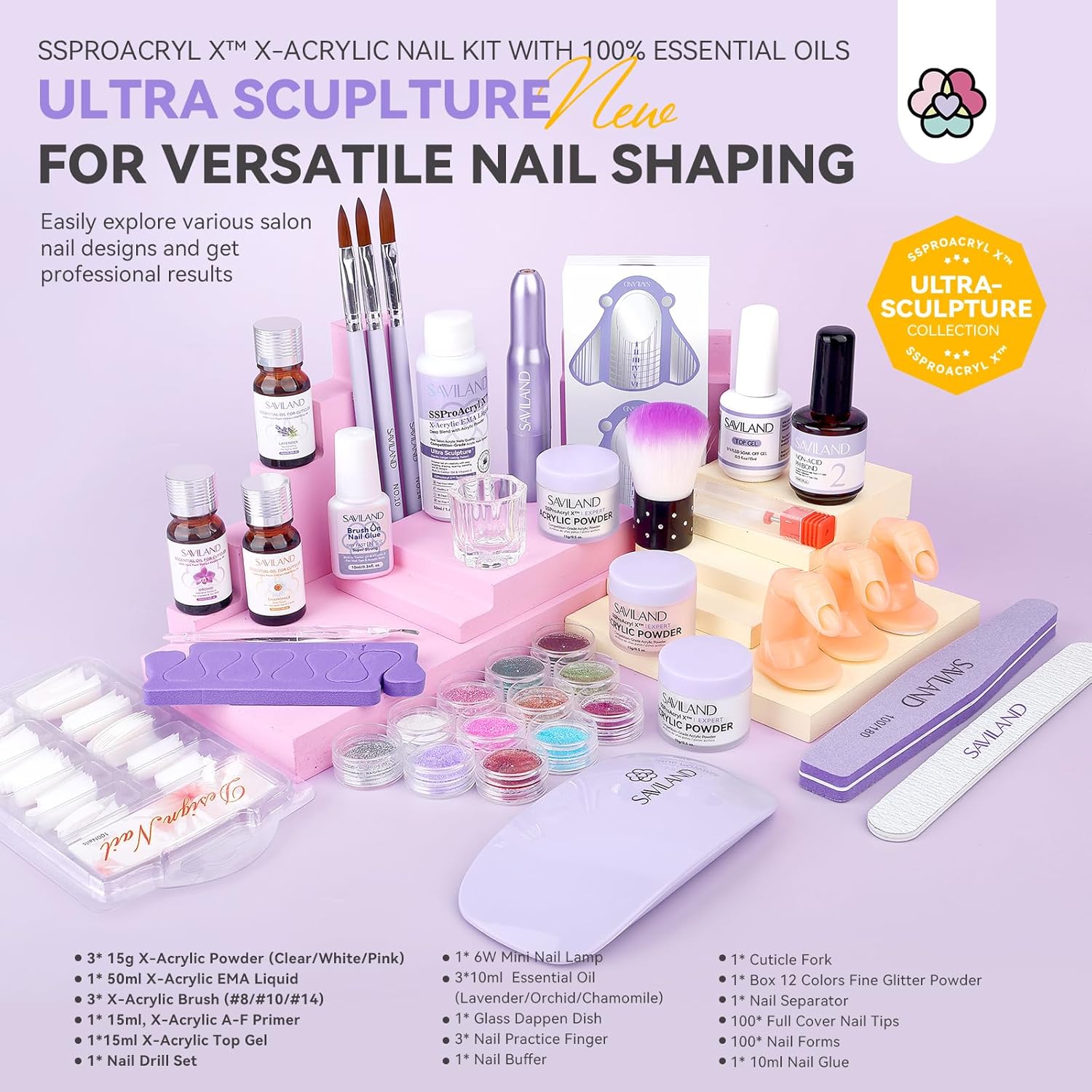 Acrylic Nail Kit for Beginners - 12 Colors Nails Kit Acrylic Set Professional sale