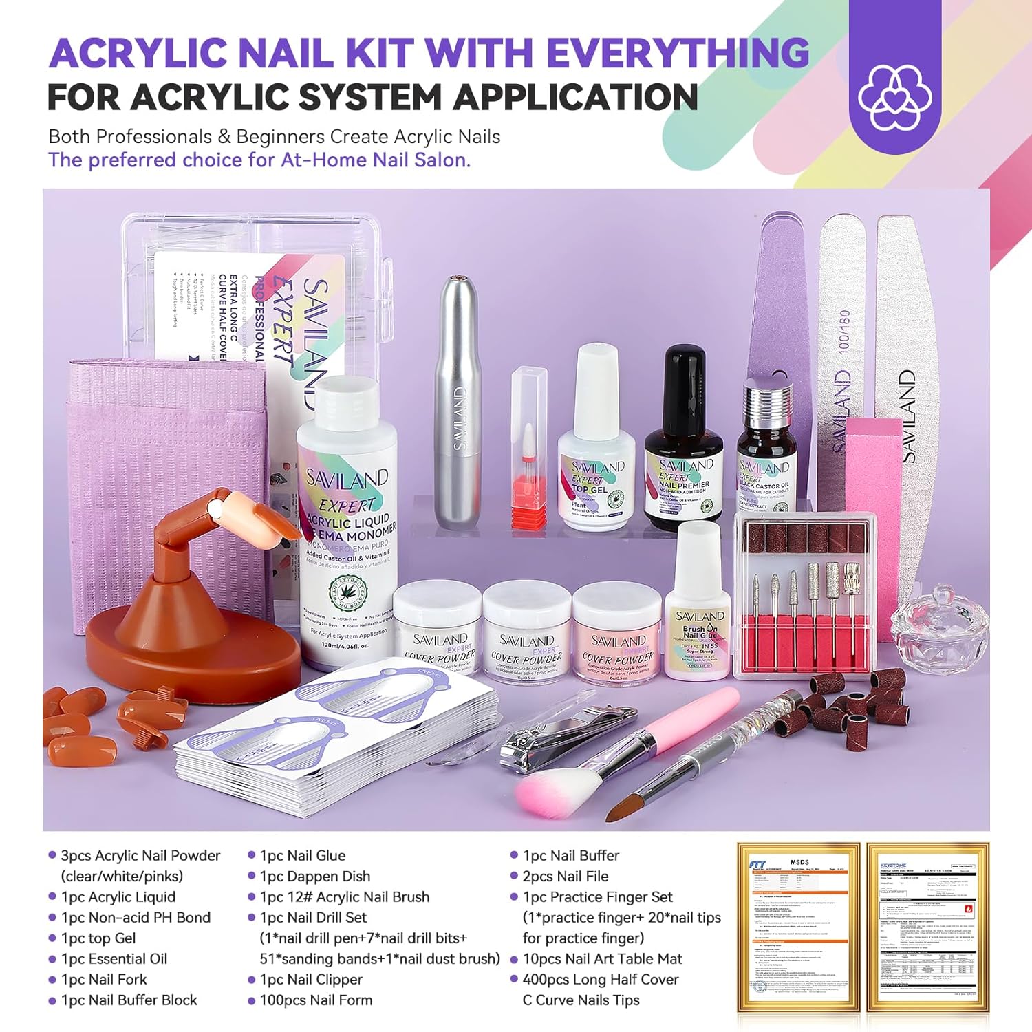 Practice acrylic nail starter deals kit + accessories