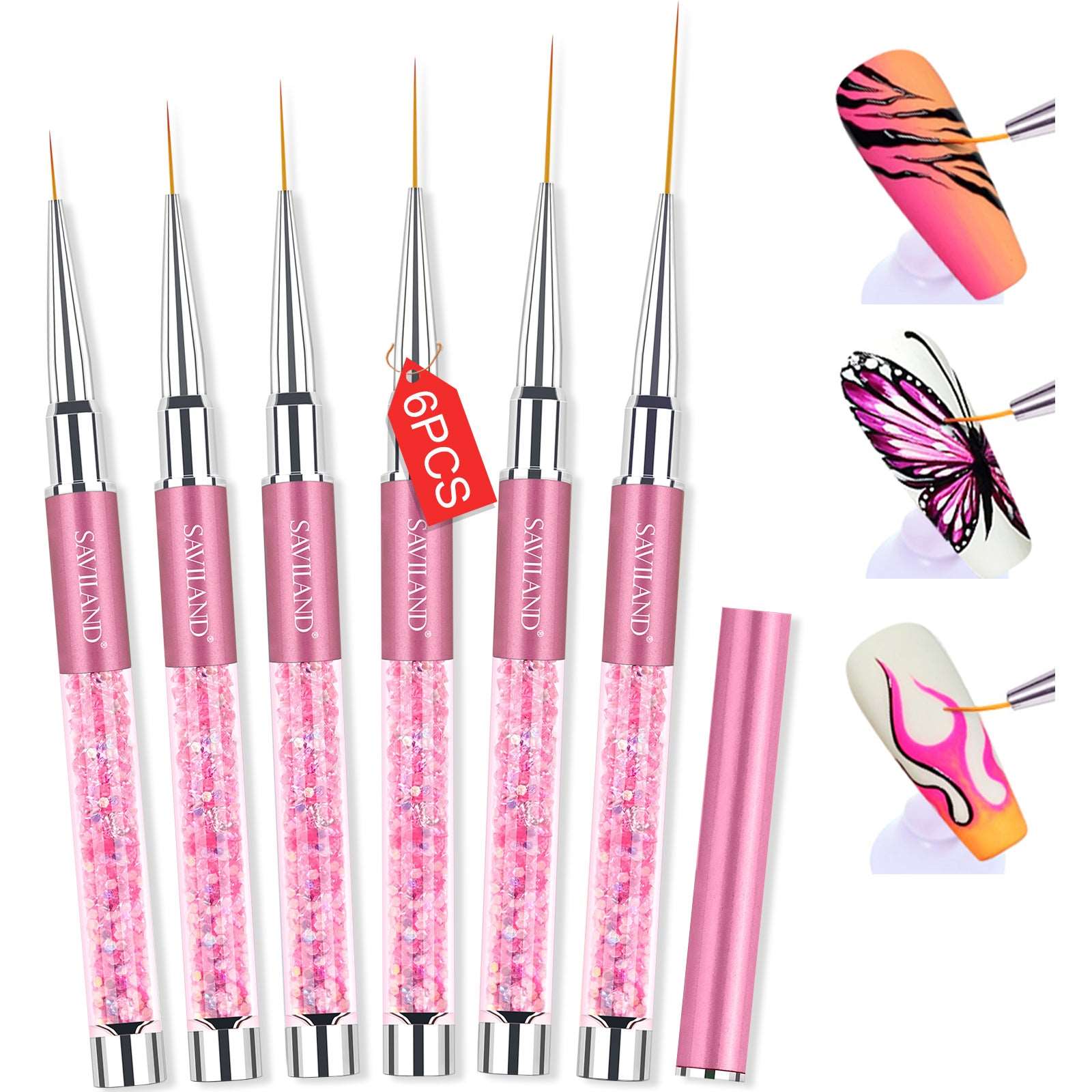 Unaone [3 Pack] Nail Art Brushes Set, Nail Art Liner Pen Painting Brushes  Striping for Drawing Lines, Short Strokes, Protector Lid includes, Rose  Gold - Yahoo Shopping