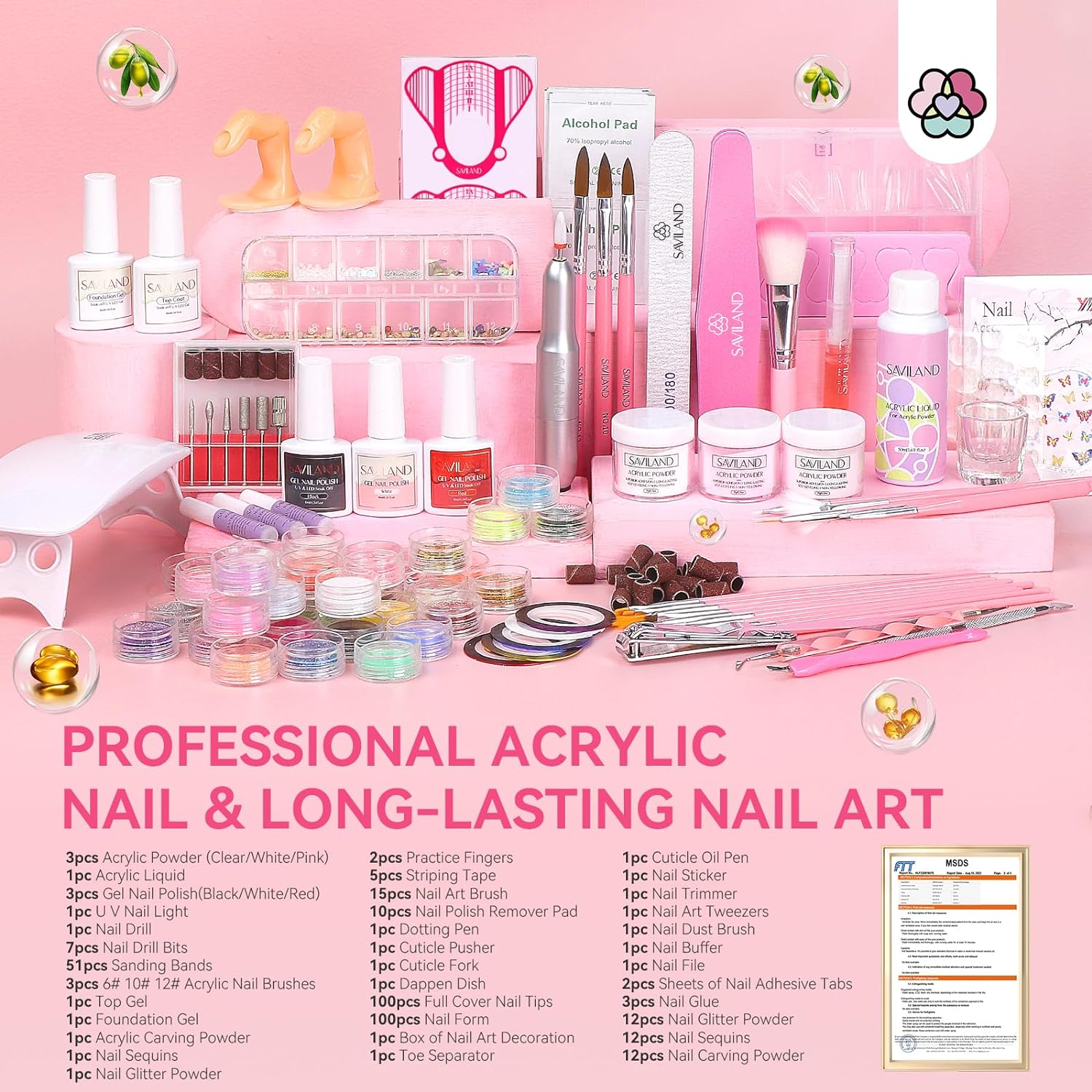 Professional Acrylic Nail Kit with Drill - Saviland Official