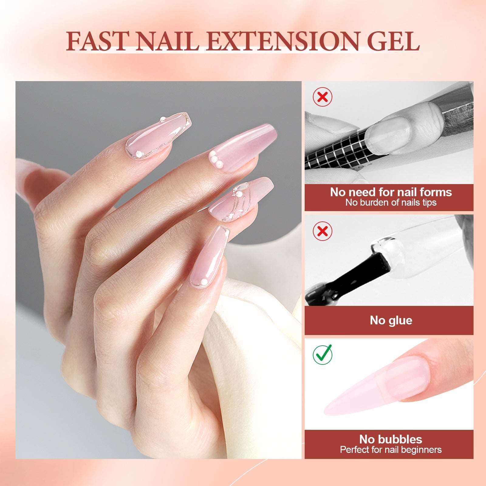 Poly Gel Nail Kit 6 Colors with UV Lamp | SAVILAND