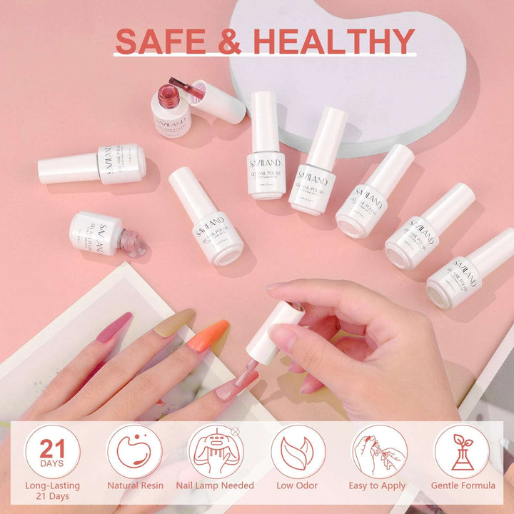 [US ONLY]33PCS Gel Nail Polish Set – 30 colors gel nail polish, 1pc foundation gel, 1pc matte top coat, 1pc glossy top coat