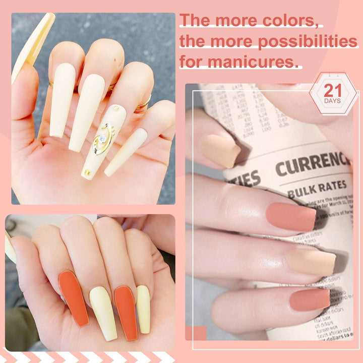 [US ONLY]33PCS Gel Nail Polish Set – 30 colors gel nail polish, 1pc foundation gel, 1pc matte top coat, 1pc glossy top coat