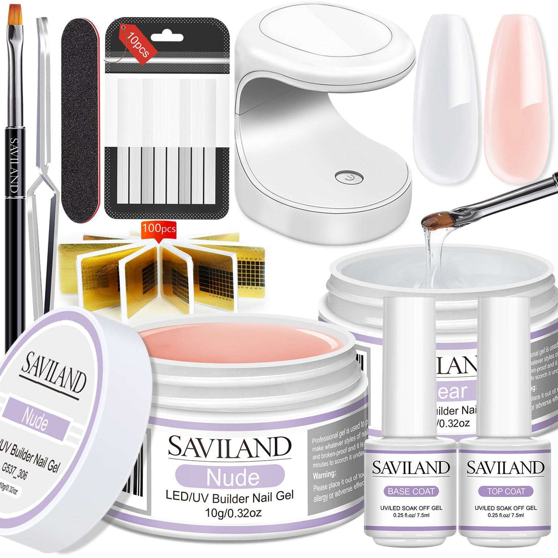Builder Nail Gel Kit - Fiberglass Nail Extension Kit