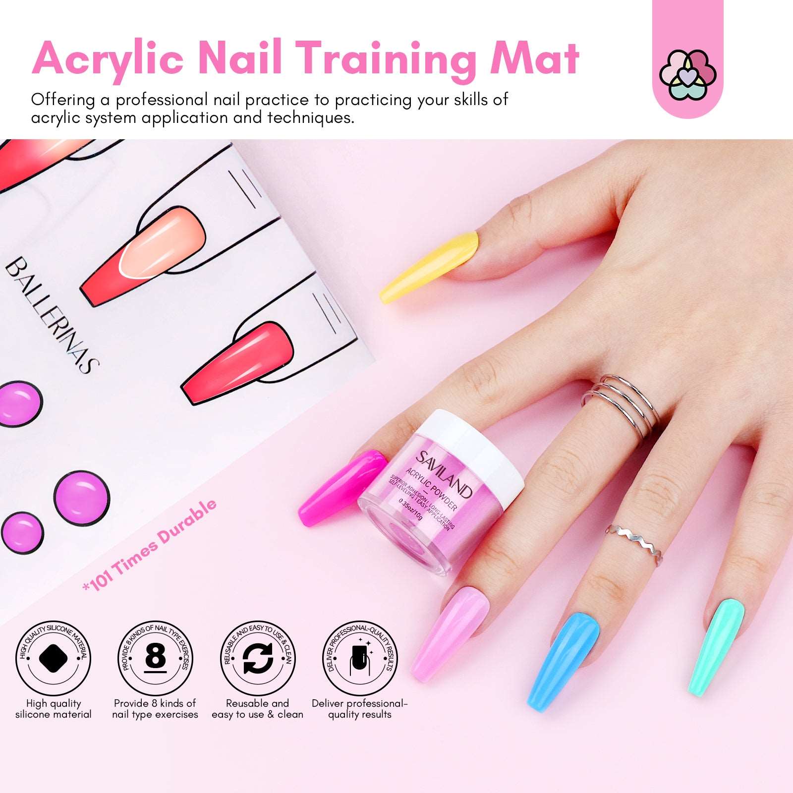 Acrylic Nail Training for Beginners, Mat Silicone Nail Mat