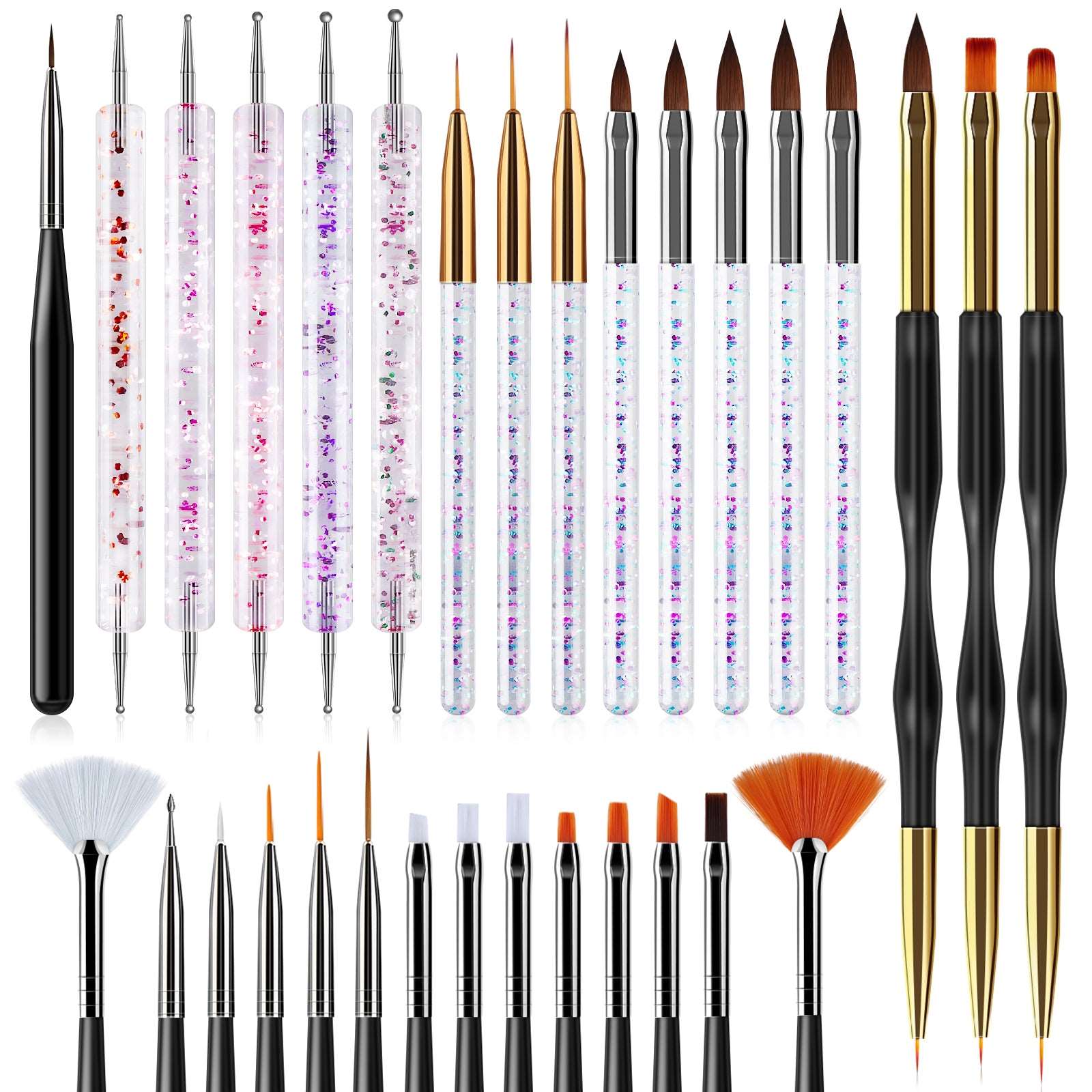 Buy KADS 5pcs Nail Brush Set 2#/4#/6#/8#/10# Acrylic Clean-up Brush Nail  Art Brush Design Nail Art Painting Brush Online at Low Prices in India -  Amazon.in