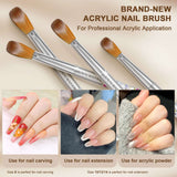 4PCS Acrylic Nail Brush Size 6/10/12/14 -Pink Leopard Print