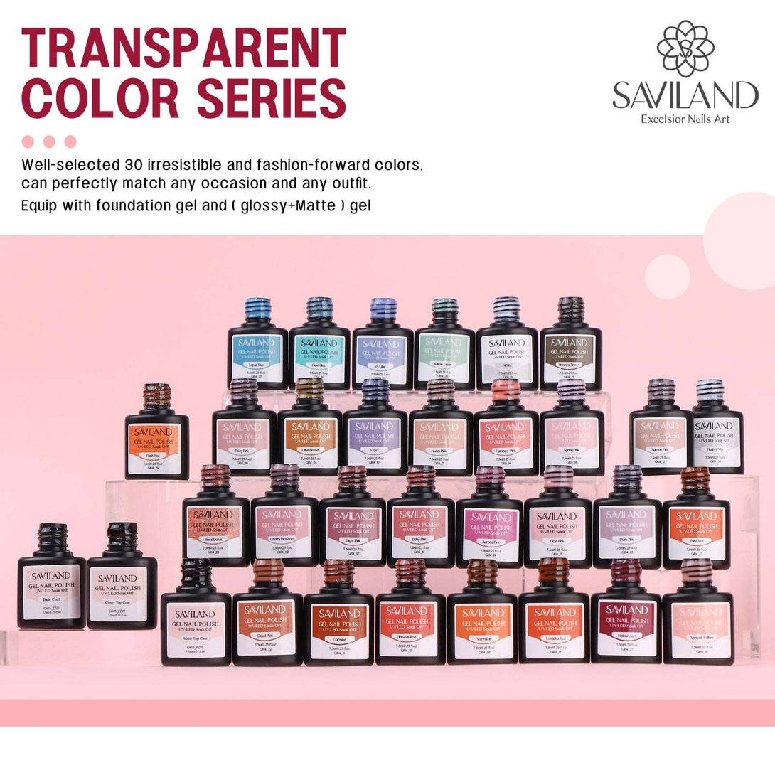 30+3PCS Jelly Gel Polish Set – Sheer Milky Nudes Pink Transparent