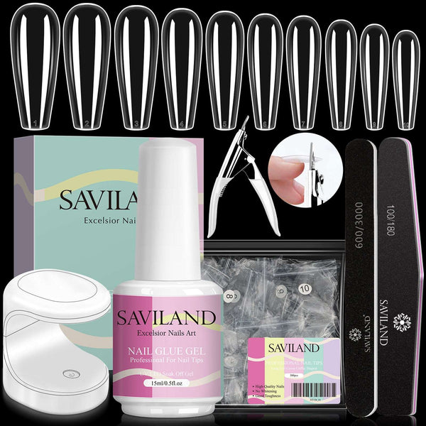 500pcs False Nail Tips and 4 in 1 Glue Gel Kit