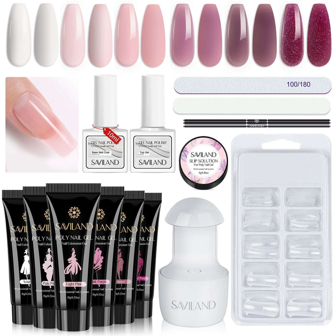 Poly Gel Nail Kit with U V Light