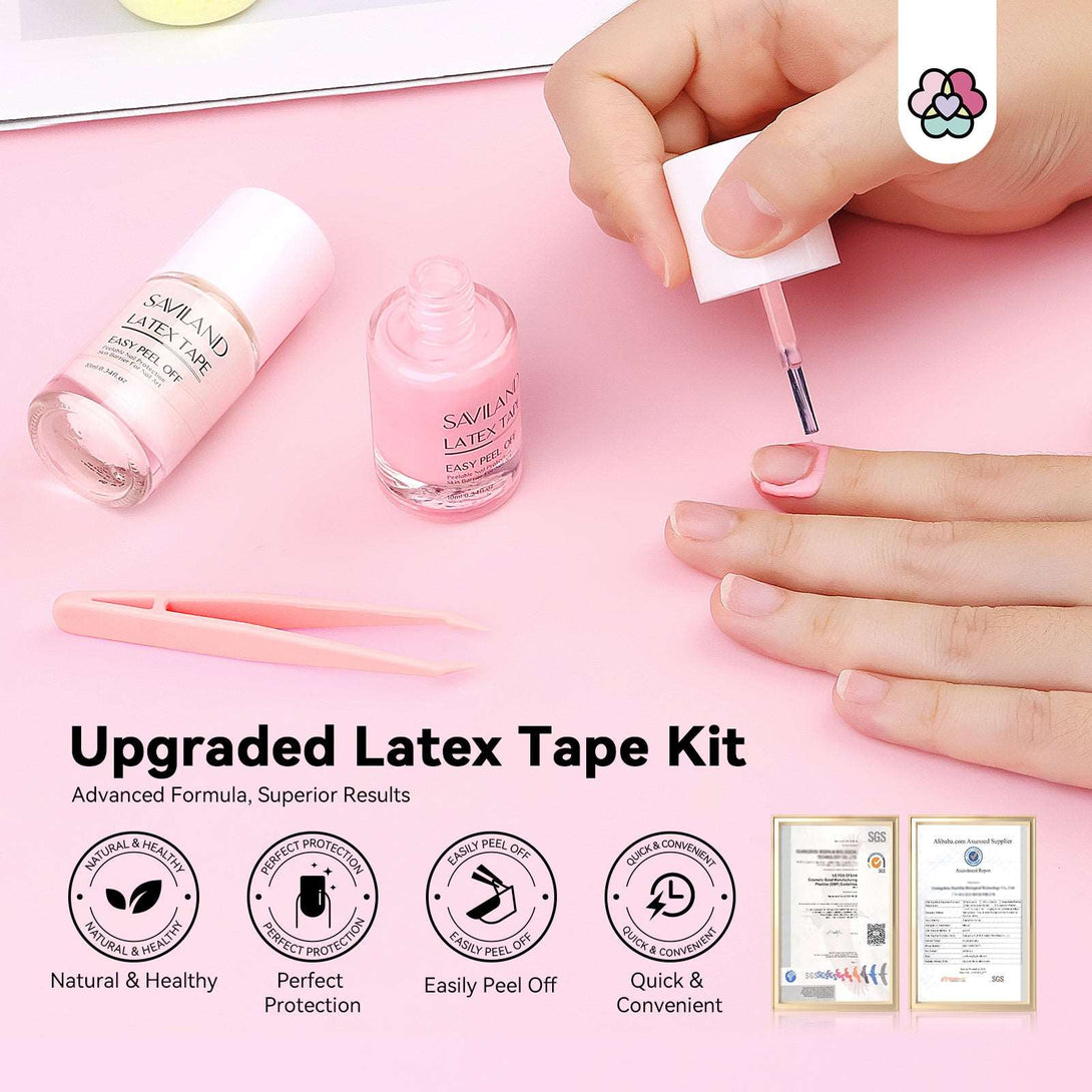 Liquid Latex for Nails, 20ML Latex Nail Polish Barrier Peel Off with Tweezer