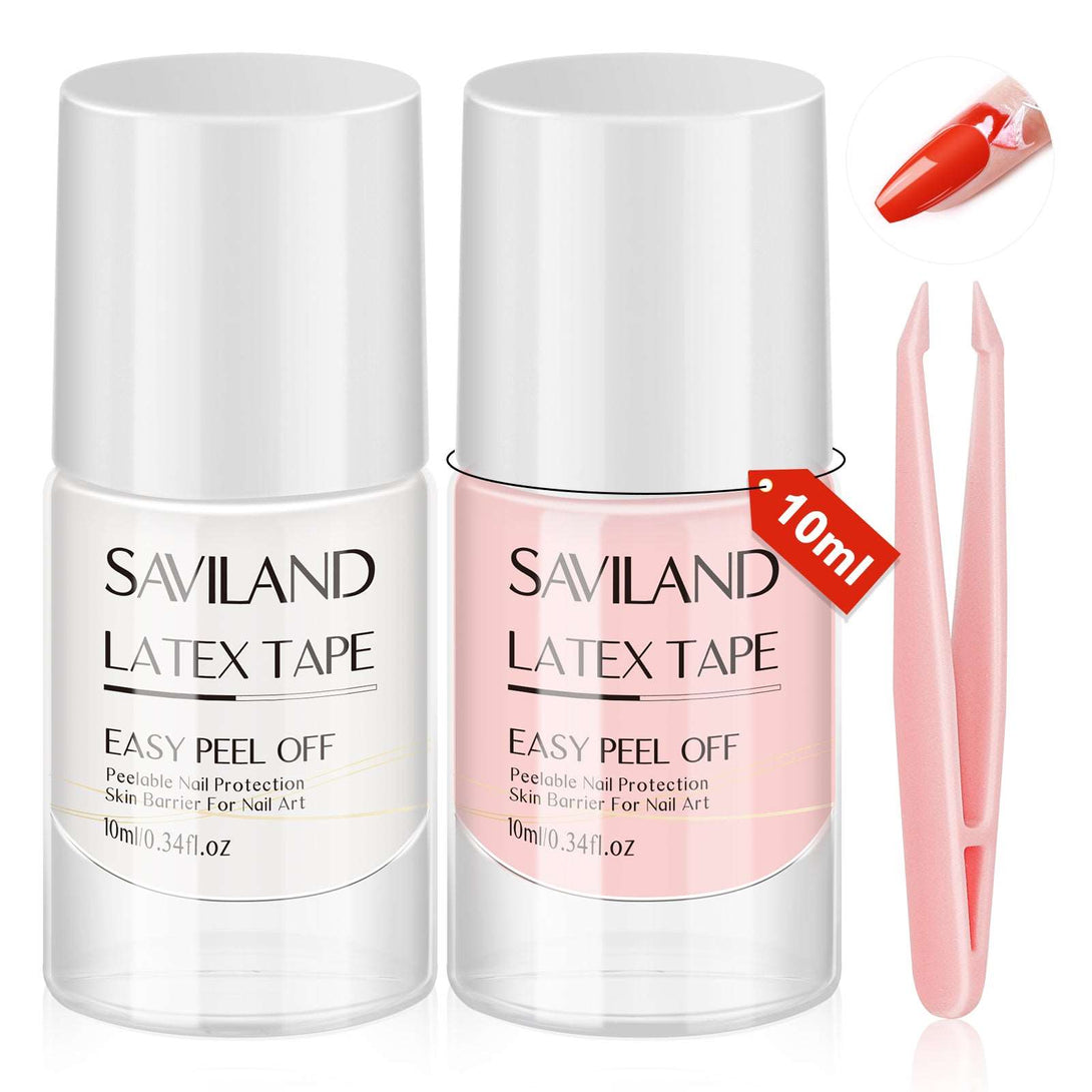 Liquid Latex for Nails, 20ML Latex Nail Polish Barrier Peel Off with Tweezer