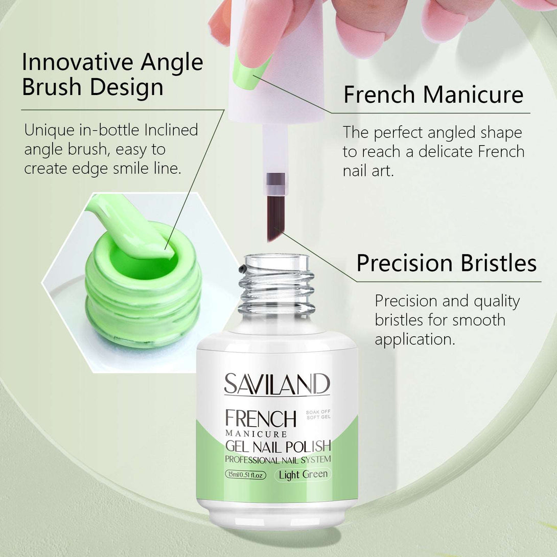 [US ONLY]1PC Summer Light Green Color - 15ML French Gel Nail Polish