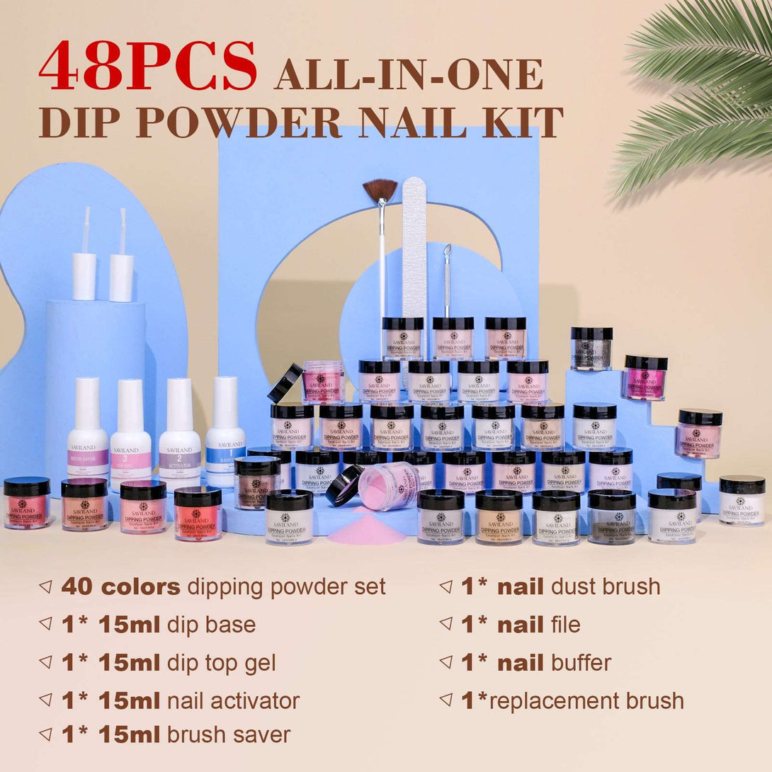 [US ONLY]49PCS Dip Nails Powder Starter Kit - 40 Colors