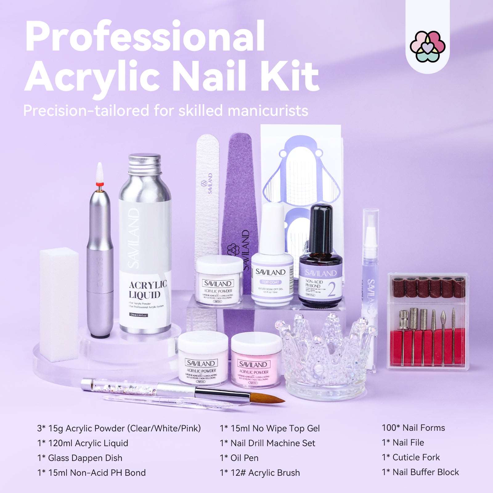 Acrylic Nail Kit with Nail Drill - Professional Use Only Acrylic Powder