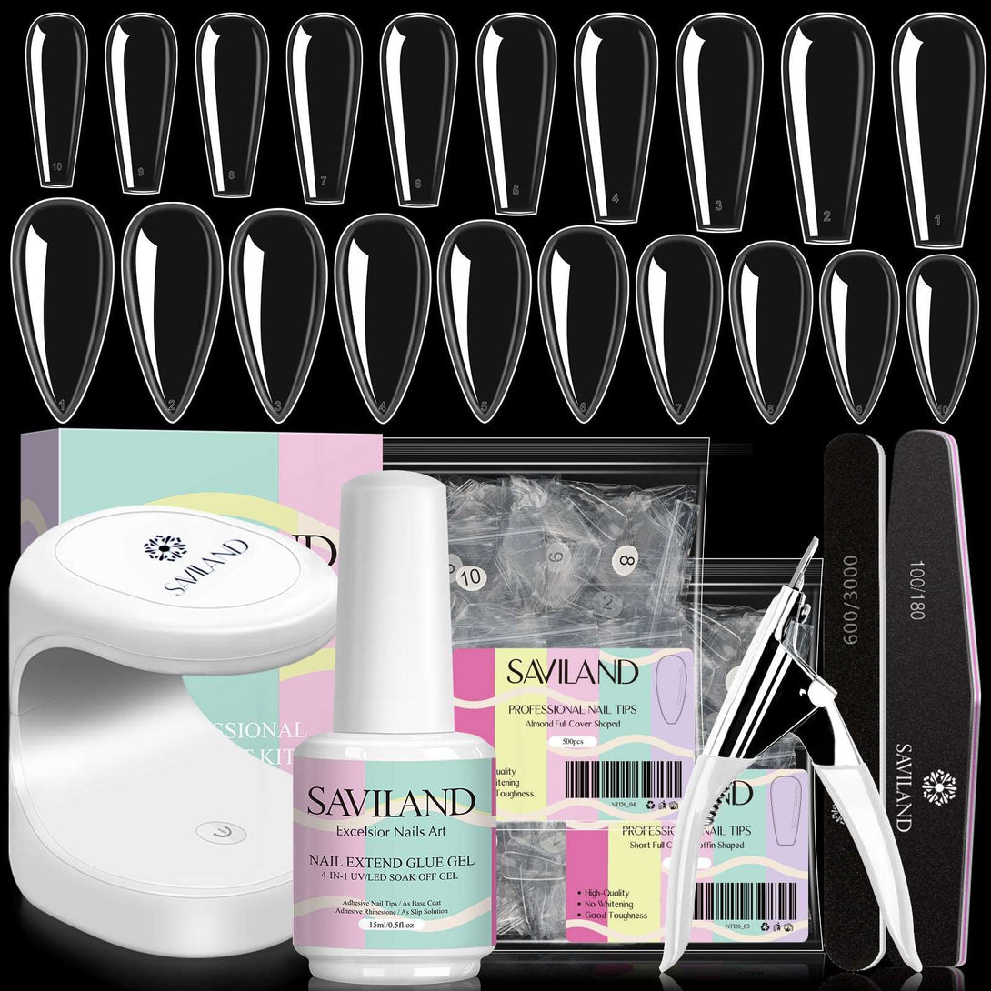 500pcs False Nail Tips and 4 in 1 Glue Gel Kit