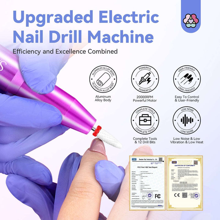 Holographic Electric Nail Drill Pro Ultra-Silence 2023: Upgraded Electric Nail File