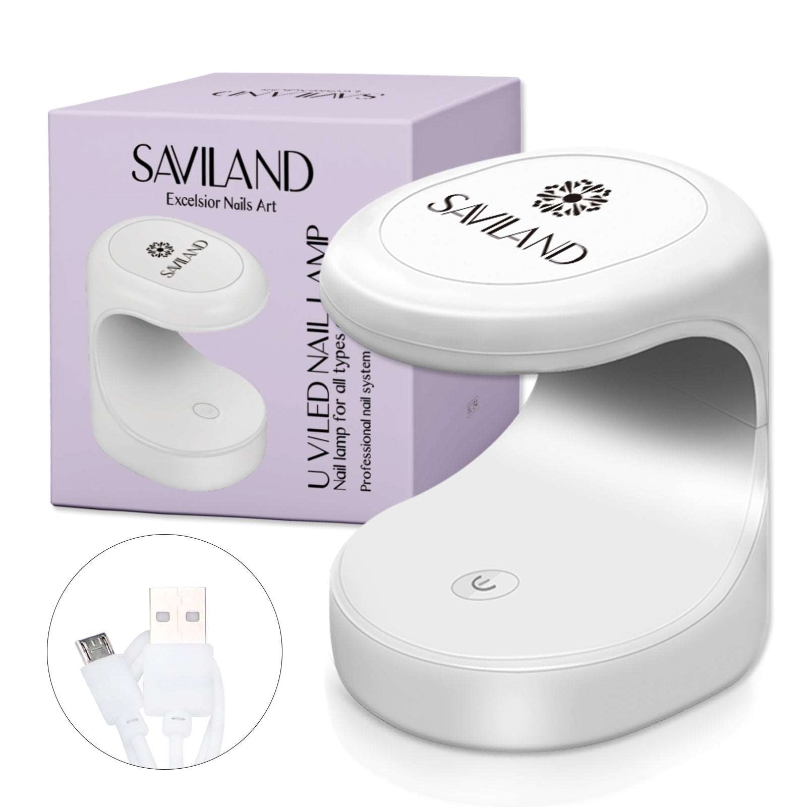 Saviland Mini Nail Lamp - 16W U V/LED Nail Dryer for Gel Nail Polish, Poly Builder Nail Gel, Nail Glue Gel, Nail Art Tools