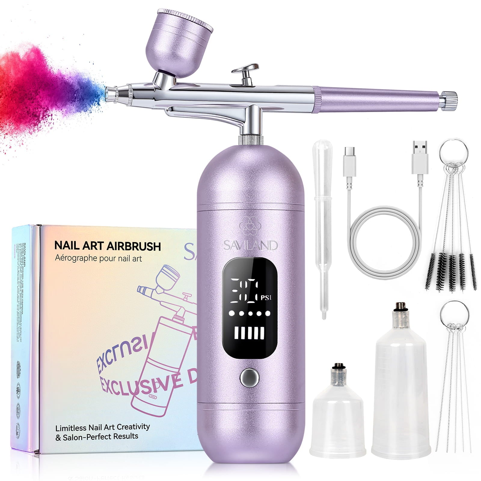 Portable Airbrush Kit for Nails with Adjustable Air Pressure