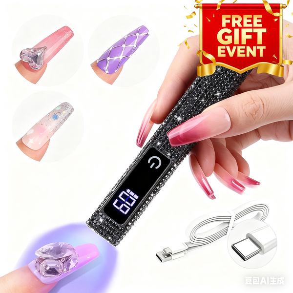 Free Handheld 12W 8× Speed Black UV Light for Gel Nails