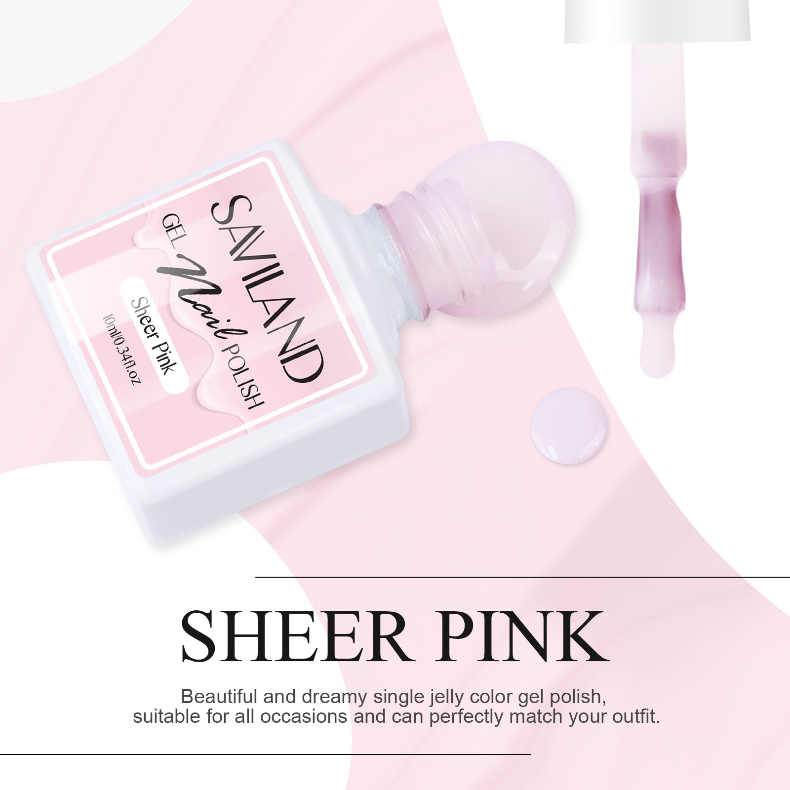 [US ONLY]Transparent Sheer Pink Jelly Gel Nail Polish