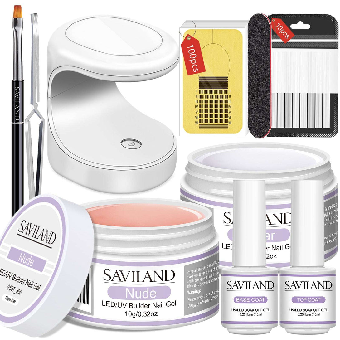 Builder Nail Gel Kit - Fiberglass Nail Extension Kit