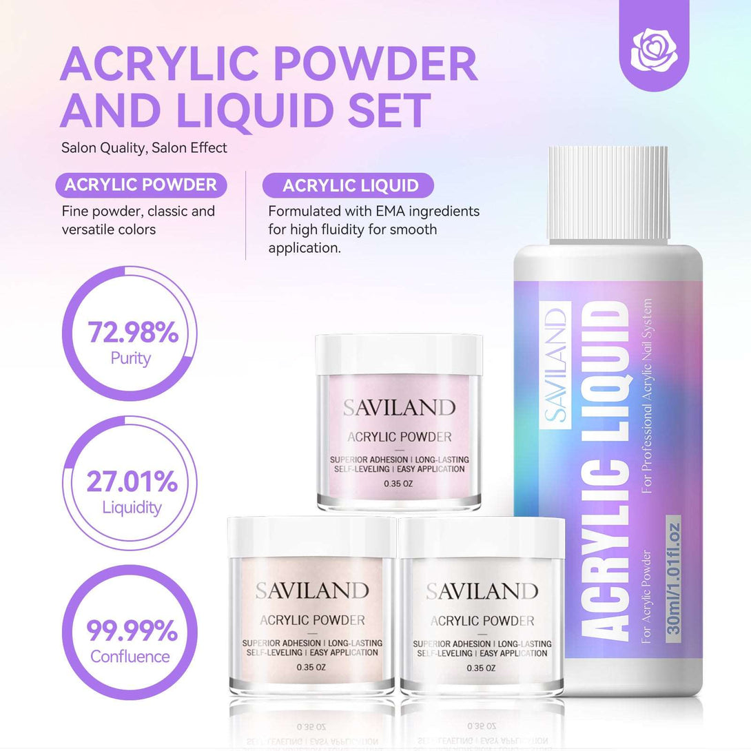 Acrylic Powder and Liquid Set-Clear Pink Nude Acrylic Nail Kit