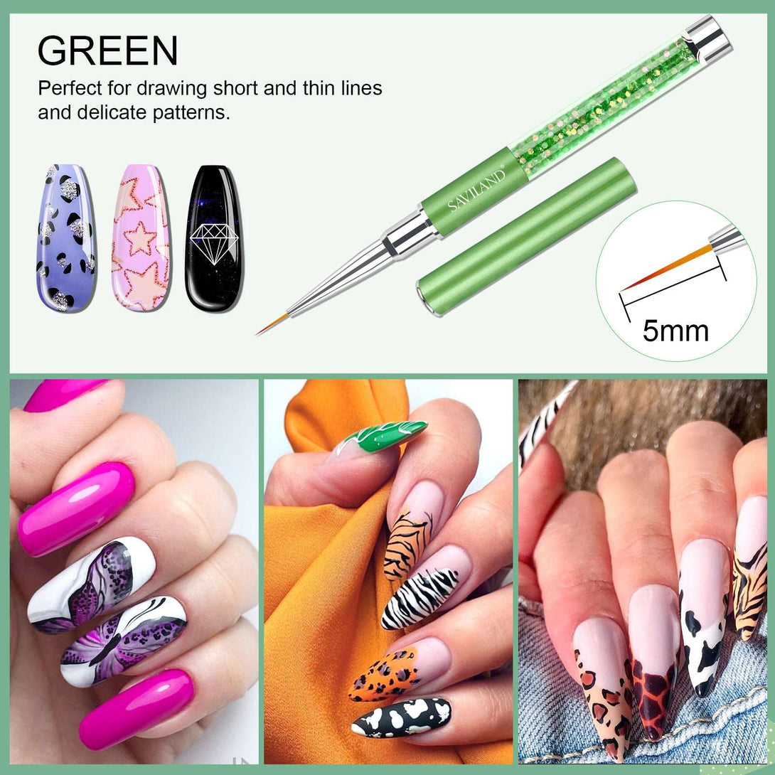 5pcs Nail Art Liner Brush Set Size 7/9/11/13/15 mm