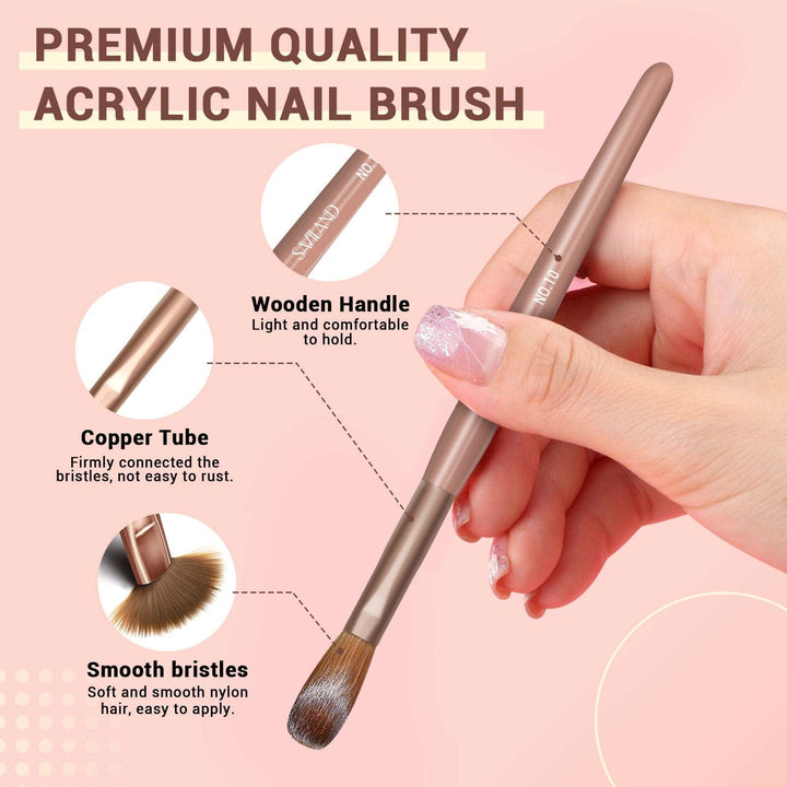 6PCS Acrylic Nail Brush Set Size 8/10/12/14/16/18