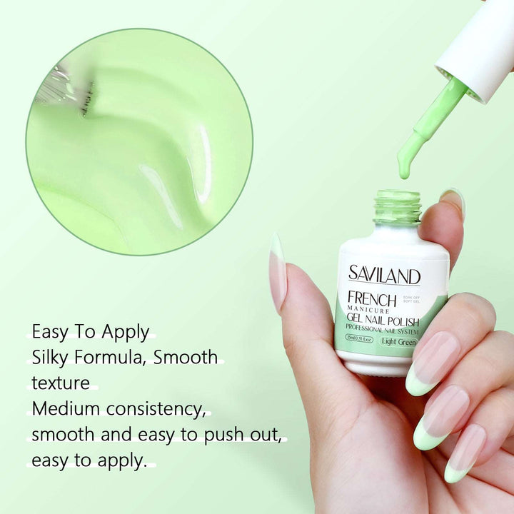 [US ONLY]1PC Summer Light Green Color - 15ML French Gel Nail Polish