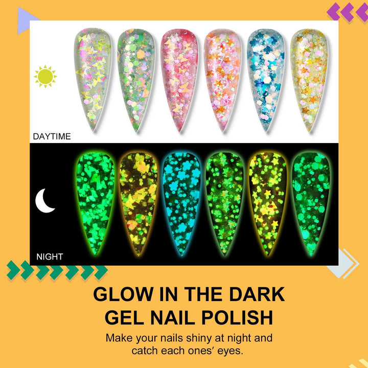 Glows in The Dark Gel Nail Polish Set