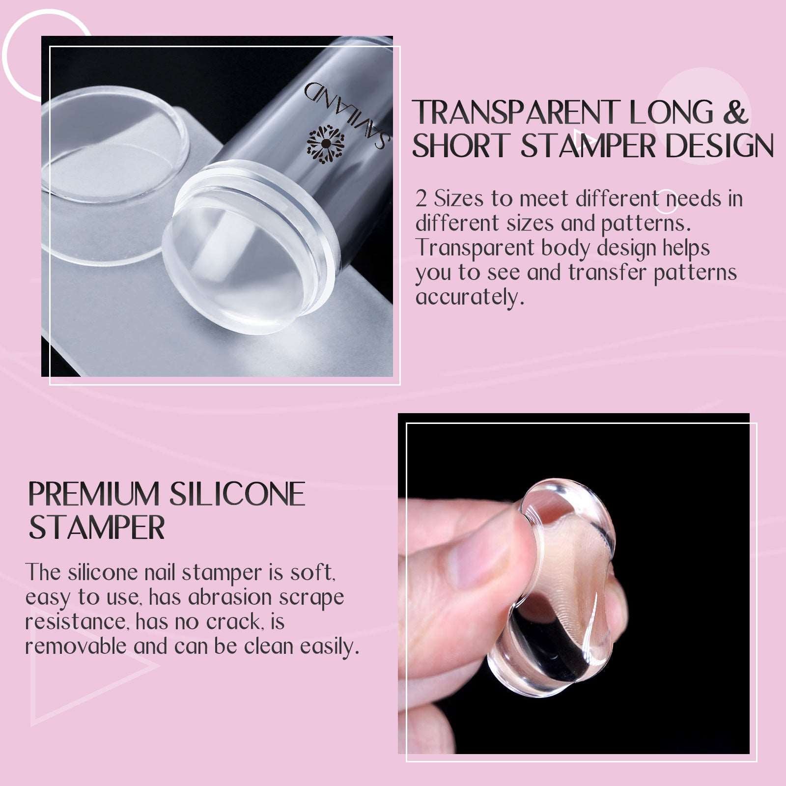 Homenity Nail Art Stamper Clear Silicone Nail Stamper (Clear White), For  Personal & Professional, Plastic at Rs 60/piece in Mumbai