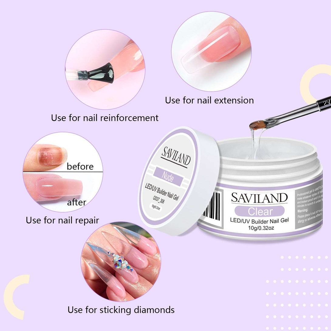 Builder Nail Gel Kit - Fiberglass Nail Extension Kit