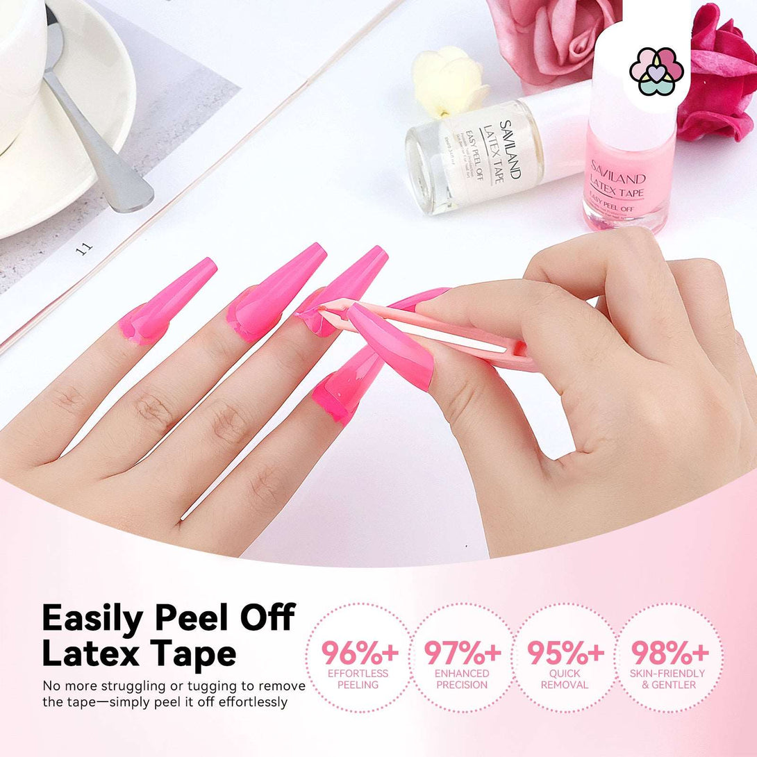 Liquid Latex for Nails, 20ML Latex Nail Polish Barrier Peel Off with Tweezer