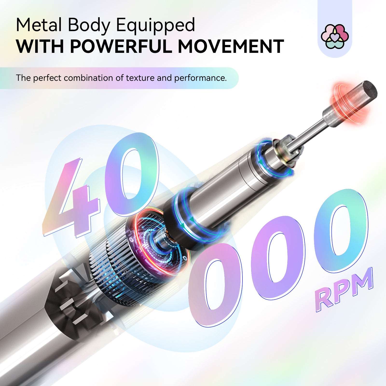 Portable 40000RPM Nail Drill –6000mAh High Capacity Rechargeable Electric Nail File