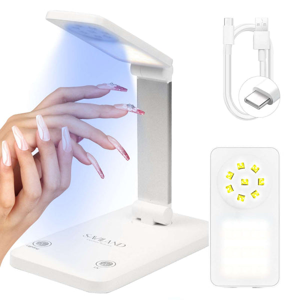 2 IN 1 U V LED Nail Lamp - 8 U V Beads 30 Lighting Beads 24W Foldable Touch Button