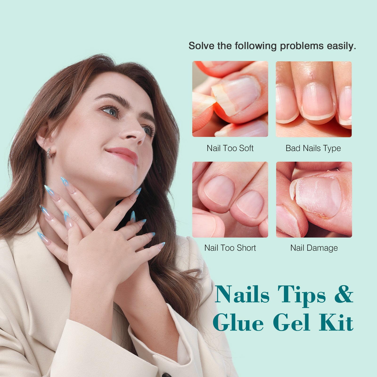 [US ONLY]Nail Tips and Glue Gel Kit