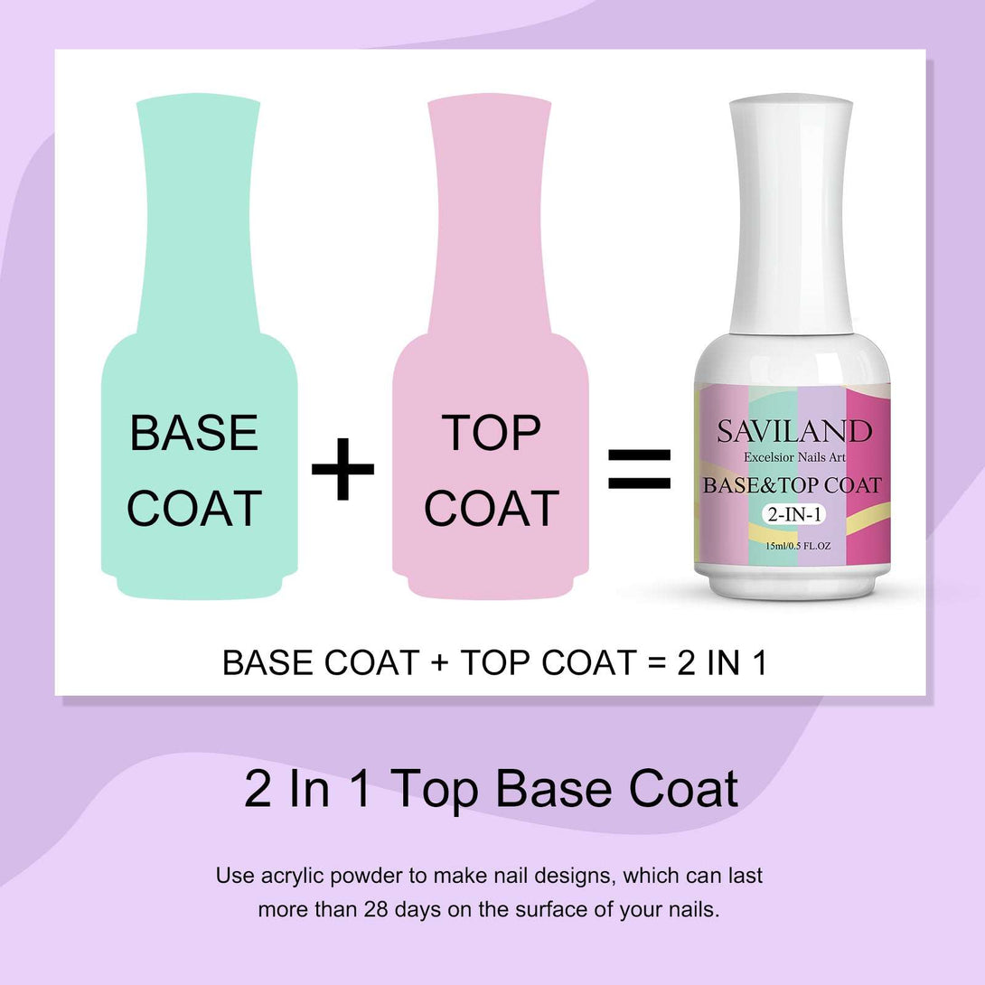2 In 1 Top Base Coat with Activator Dip Powder Liquid Set