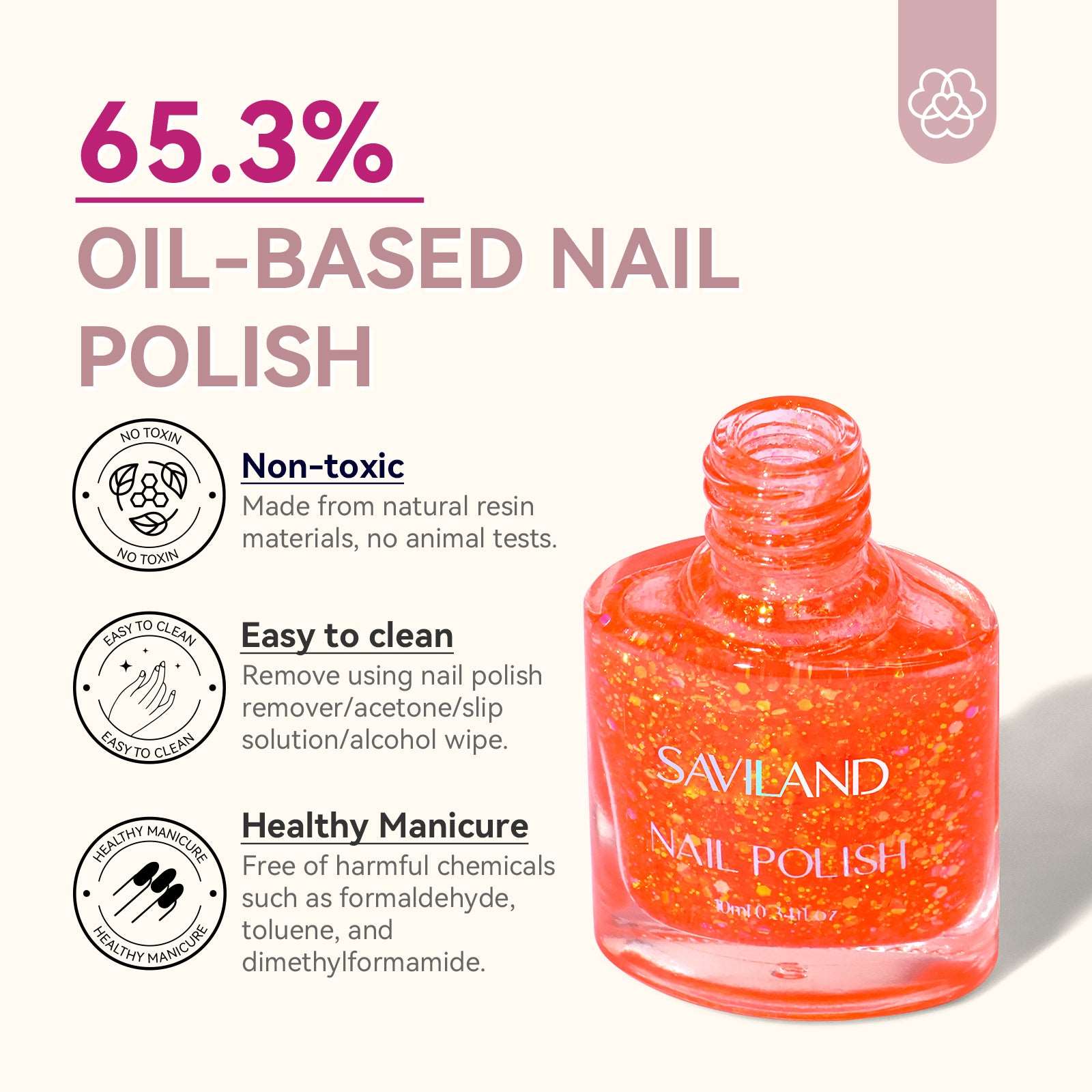 Nail Polish Set - 12 Colors Translucent Nudes Pink Clear Nail Polish With Base and Top Polish Coat