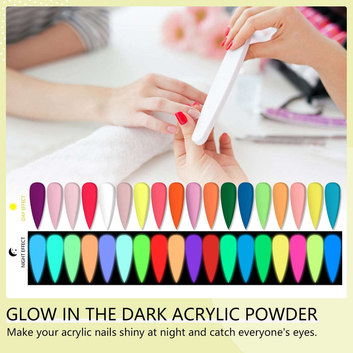 Saviland Women's 1pc 30g Glows in The Dark Acrylic Nail Powder, 18