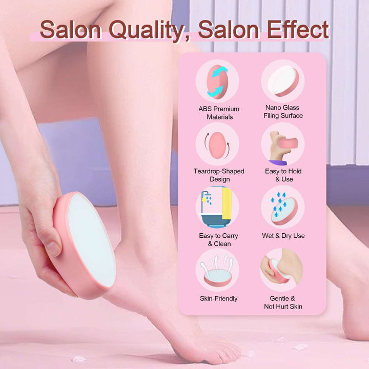 [US ONLY]2PCS Glass Foot File Foot Scrubber Callus Remover for Feet