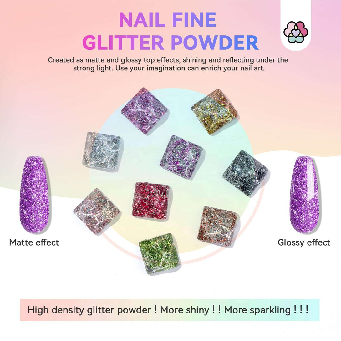 Chrome Nail Powder - 48 Colors Mirror Metallic Gold