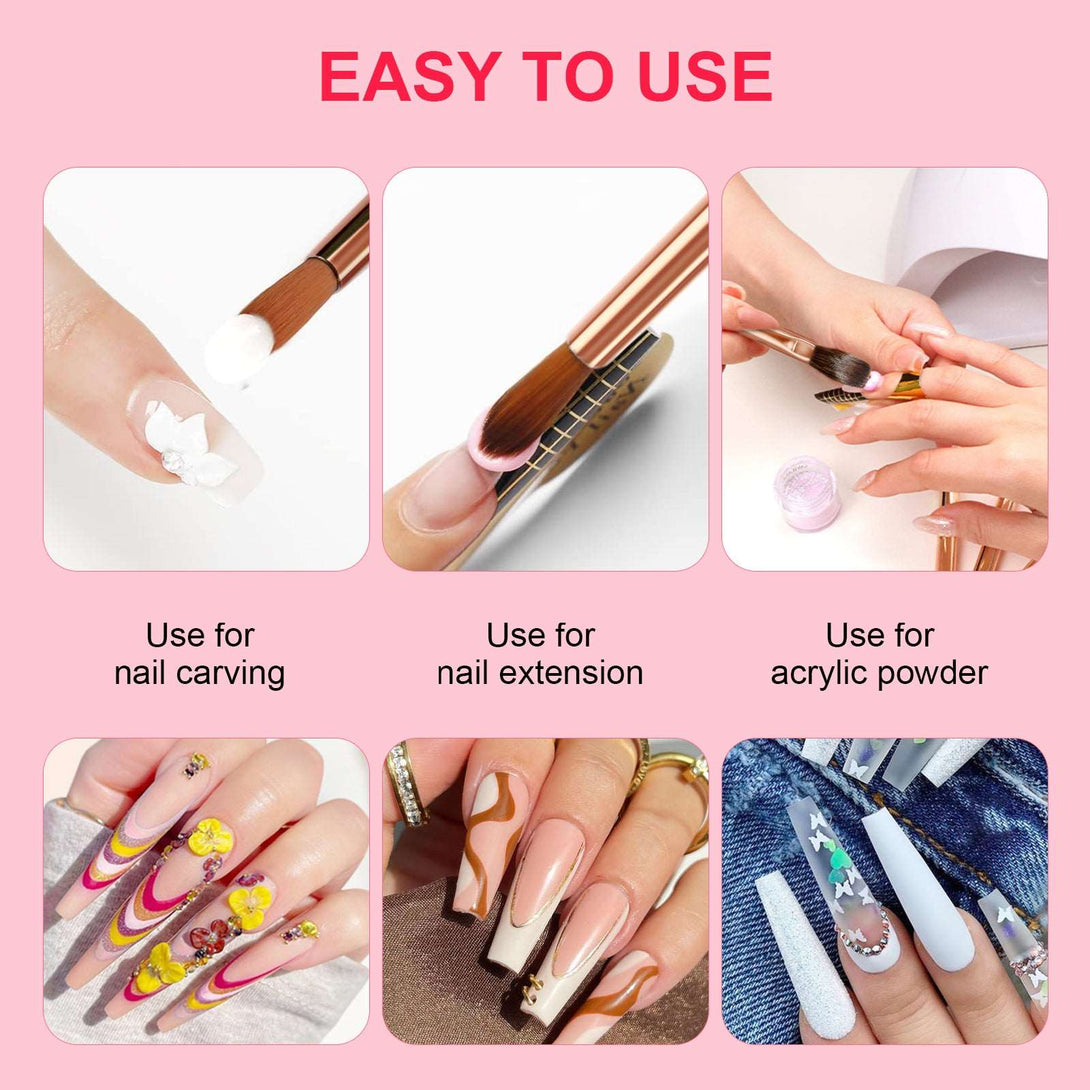 7PCS Acrylic Nail Brush Set - Size 4/6/8/10/12/14/16