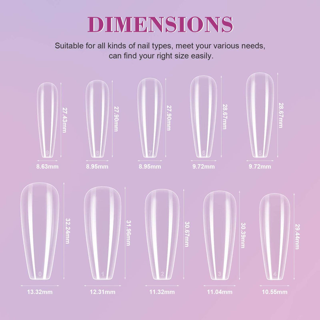 500Pcs Coffin Nail Tips